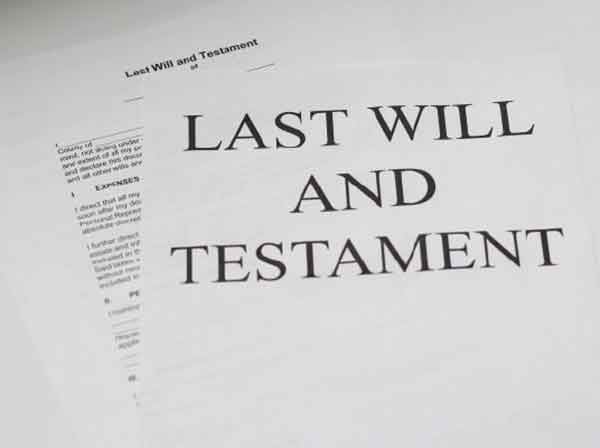 Graphic with words "Last Will and Testament"